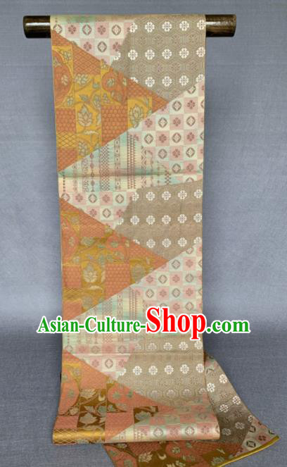 Japanese Summer Kimono Dress Corset Accessories Traditional Yukata Robe Golden Brocade Belt Classical Royal Pattern Wafuku Waistband