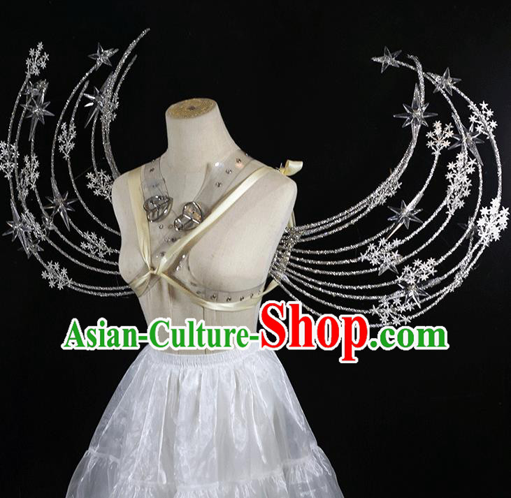 Halloween Cosplay Fairy Wings Angel Crystal Wings Handmade Catwalks Props Wedding Bride Back Accessories