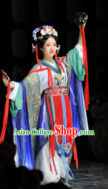 China Traditional Southern and Northern Dynasties Hanfu Dress Attires Ancient Princess Clothing Dunhuang Murals Replica Garment Costumes
