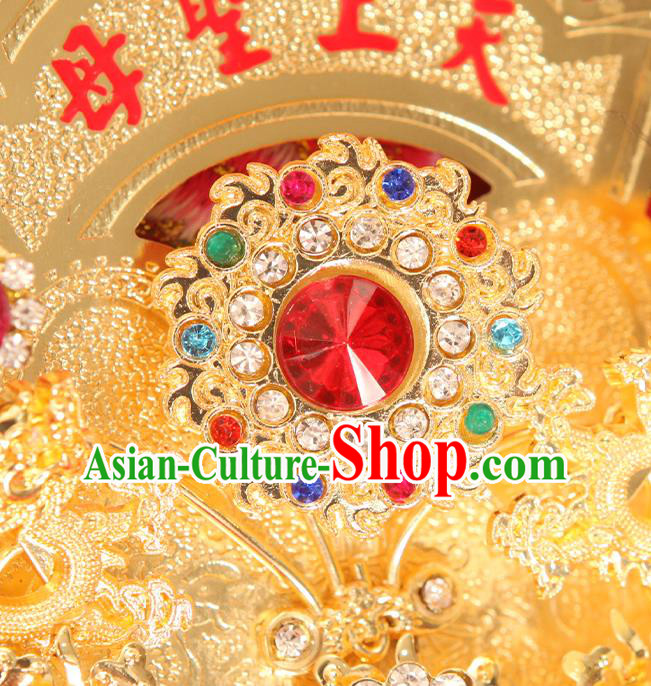 Chinese Handmade Golden Longevity Lock Necklace Goddess Mazu Necklet
