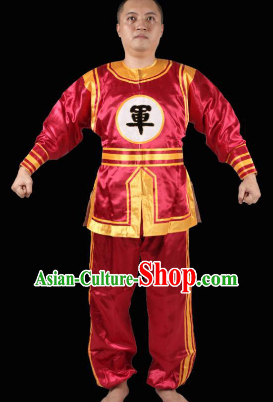 China Cosplay Qing Dynasty Warrior Costumes Beijing Opera Wusheng Clothing Traditional Peking Opera Soldier Red Outfits