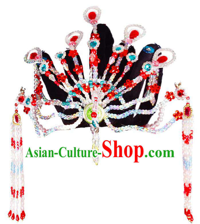 China Handmade Opera Phoenix Hair Crown Beijing Opera Hua Tan Headpieces Traditional Peking Opera Diva Headdress
