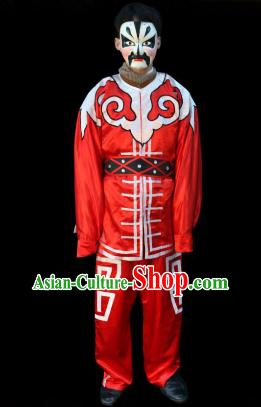 China Traditional Peking Opera Wusheng Red Outfits Cosplay Song Dynasty Water Margin Hero Costumes Beijing Opera Swordsman Clothing
