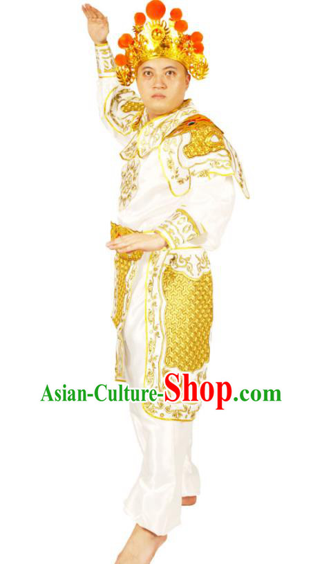 China Peking Opera Wusheng Costumes Beijing Opera Liangshan Hero Clothing Traditional Cosplay Soldier White Outfits