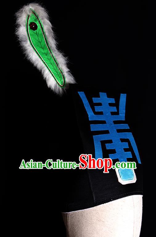 Chinese Beijing Opera Wusheng Headwear Handmade Ancient Official Black Hat Peking Opera Feudal Runners Headdress