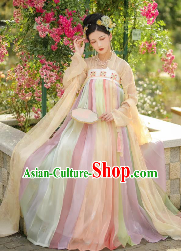China Ancient Princess Hanfu Dress Tang Dynasty Young Beauty Clothing Traditional Historical Garment Costumes