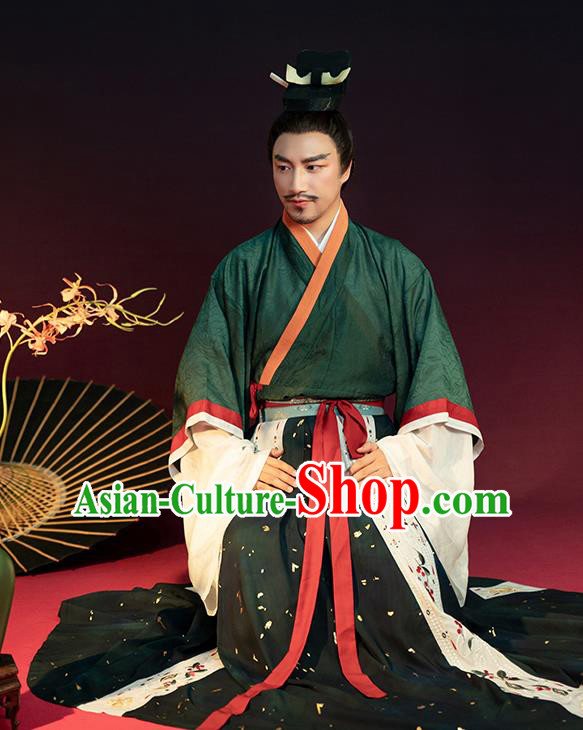 China Traditional Jin Dynasty Childe Hanfu Garments Ancient Prince Historical Clothing for Men