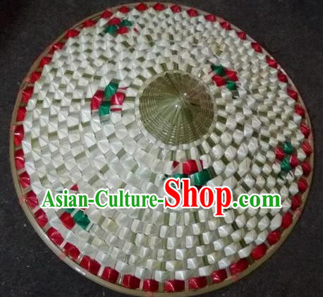 China Handmade Minority Bamboo Hat Yunnan Ethnic Group Folk Dance Headwear Dai Nationality Performance Pineapple Headdress