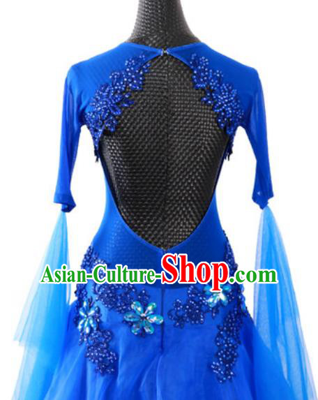 Custom Ballroom Dancing Royalblue Dress Modern Dance Clothing International Dance Garment Woman Waltz Dancewear