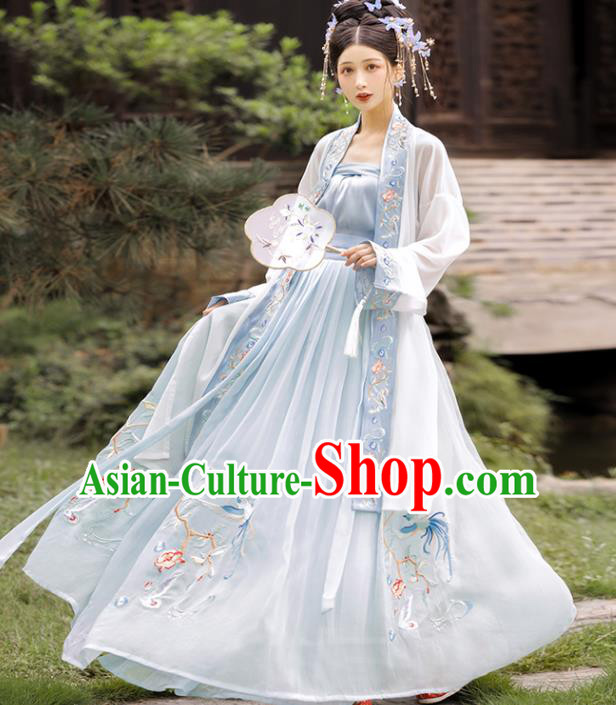 China Song Dynasty Royal Princess Hanfu Dress Traditional Historical Clothing Ancient Court Woman Garment Costumes