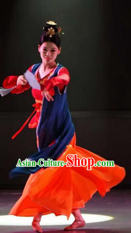 Chinese Classical Dance Dress Stage Performance Outfits Hanfu Dance Garment Costumes Female Fan Dance Clothing