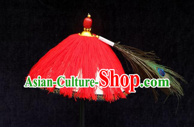 Chinese Qing Dynasty Official Headdress Peking Opera Royal Highness Hat Ancient Manchu Prince Headwear