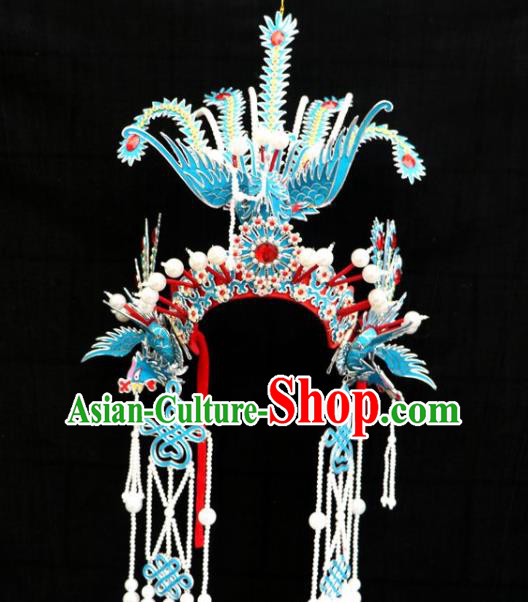 China Ancient Princess Helmet Shaoxing Opera Hua Tan Hat Beijing Opera Diva Phoenix Coronet Headdress