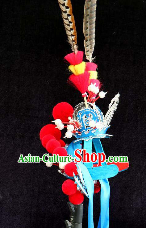 China Beijing Opera Swordswoman Headdress Ancient Female General Helmet Opera Dance Hat