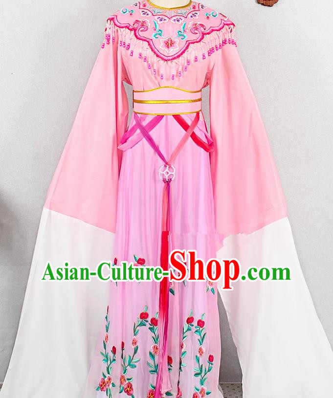 Chinese Traditional Fujian Opera Young Beauty Pink Dress Outfits Peking Opera Hua Tan Clothing Ancient Fairy Princess Garment Costumes