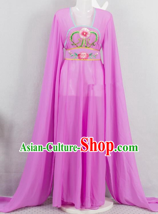Chinese Ancient Young Lady Garment Costumes Traditional Huangmei Opera Court Maid Lilac Dress Peking Opera Xiaodan Outfits Clothing