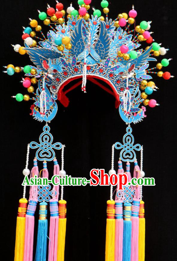 China Ancient Imperial Consort Hair Accessories Peking Opera Diva Phoenix Coronet Beijing Opera Hua Tan Headdress