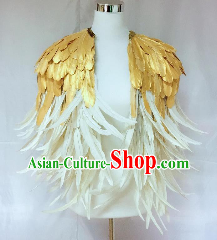 Top Stage Show Shoulder Accessories Halloween Catwalks Feather Cappa Cosplay Queen Cape