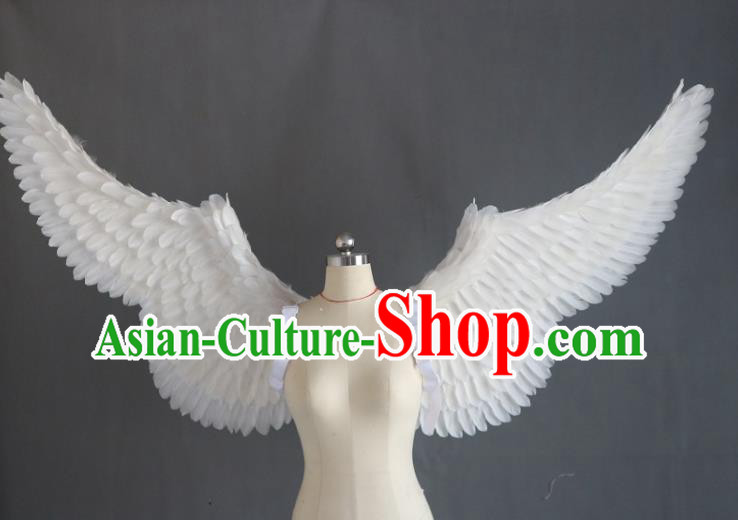 Custom Miami Catwalks Back Decoration Accessories Halloween Cosplay Angel Wing Stage Show Props Christmas Performance White Feather Wings