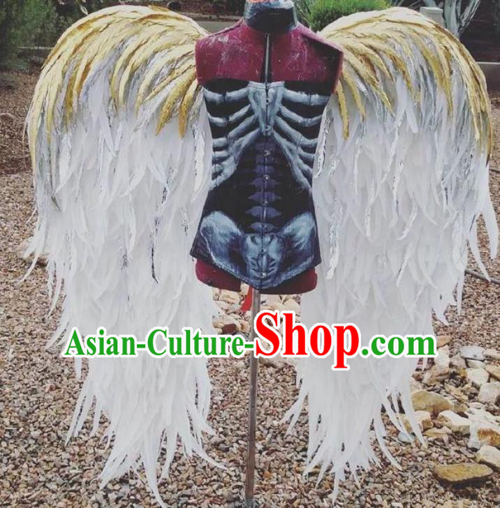 Custom Miami Catwalks Back Decorations Stage Performance Angel Accessories Model Show Feathers Props Halloween Cosplay Deluxe White Feather Wings