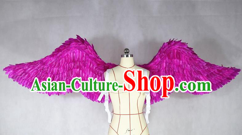 Custom Stage Show Rosy Feathers Props Halloween Cosplay Deluxe Angel Wings Miami Catwalks Decorations Ceremony Performance Back Accessories