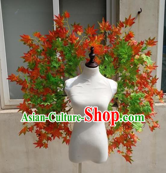 Custom Angel Maple Leaf Wings Halloween Fancy Ball Wear Carnival Parade Accessories Miami Stage Show Decorations Cosplay Prop
