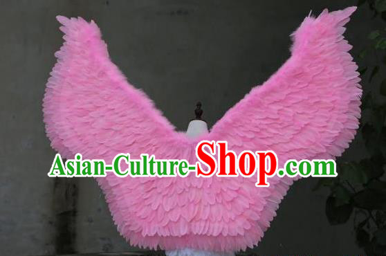 Custom Miami Show Back Decorations Cosplay Pink Feather Angel Wings Catwalks Model Props Halloween Fancy Ball Accessories Carnival Parade Wear