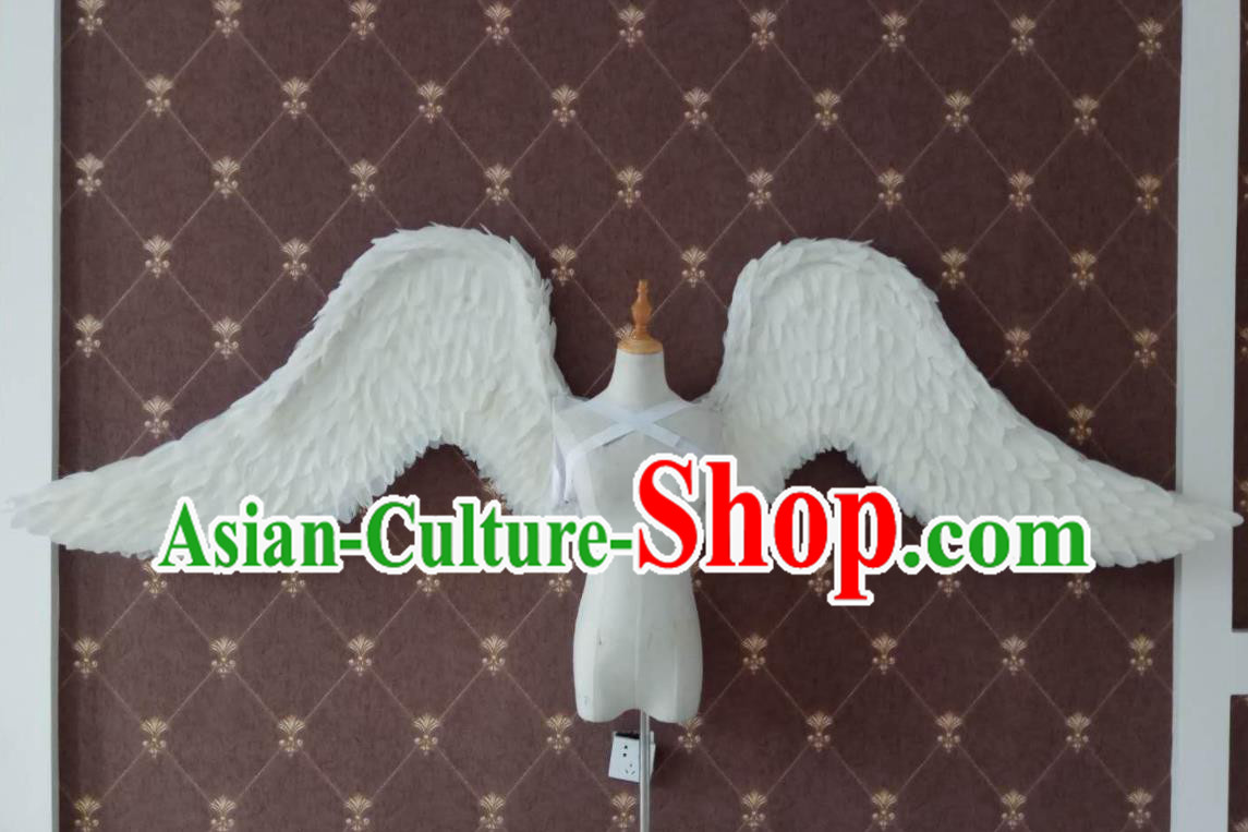Custom Stage Show White Feather Props Opening Dance Wear Miami Show Accessories Christmas Angel Wings Halloween Cosplay Back Decorations