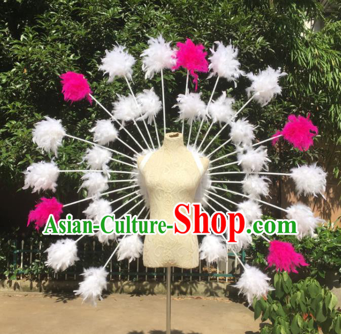 Custom Carnival Dance Back Accessories Miami Catwalks Wear Christmas Performance Props Halloween Cosplay Angel Feather Wings