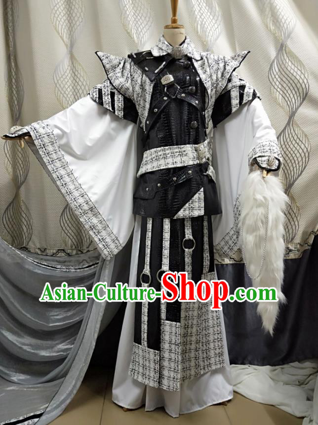Chinese Puppet Show Warrior Garment Costumes Ancient Young Knight Uniforms Traditional Cosplay Swordsman Clothing