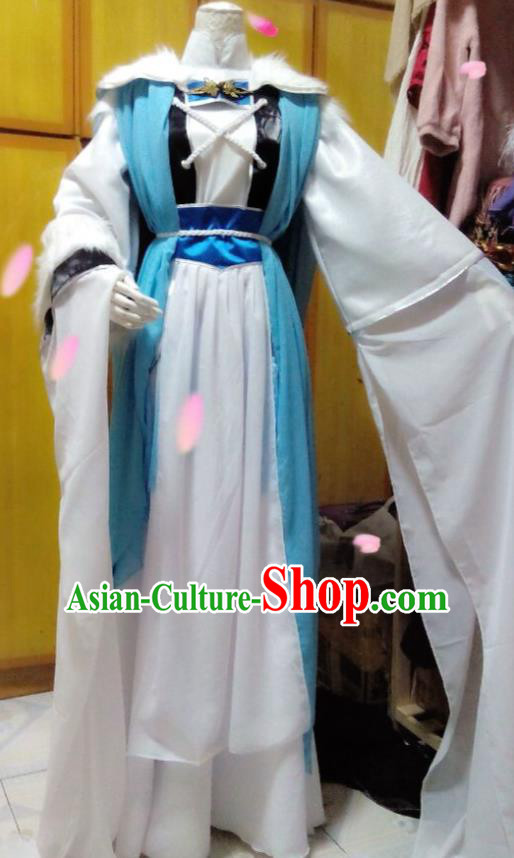 Chinese Traditional Cosplay Young Knight Clothing Puppet Show Swordsman Garment Costumes Ancient Taoist Robe Uniforms