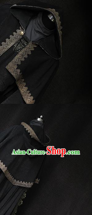 Top Cosplay Queen Black Dress Gothic Royal Countess Garment Costume Demon Angel Clothing