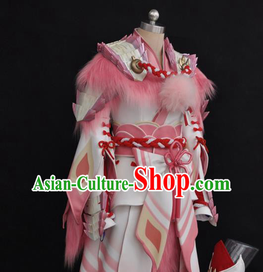 Top Game Character Dragon Lady Garment Costume Traditional Huntress Clothing Cosplay Swordswoman Pink Dress Outfits