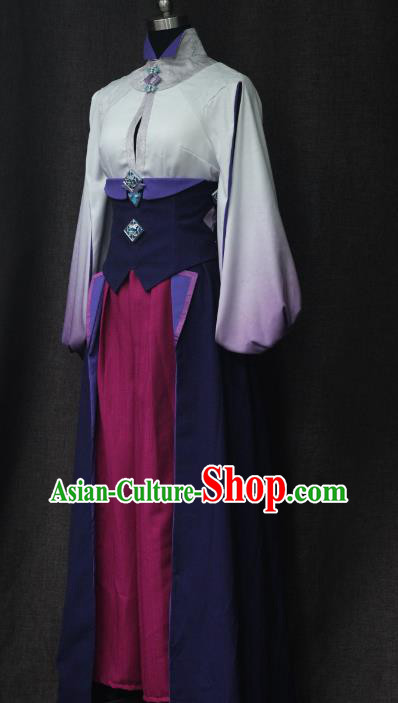 Top Cosplay Maidservant Dress Swords of Legends Swordswoman Garment Costume Traditional Kung Fu Lady Clothing