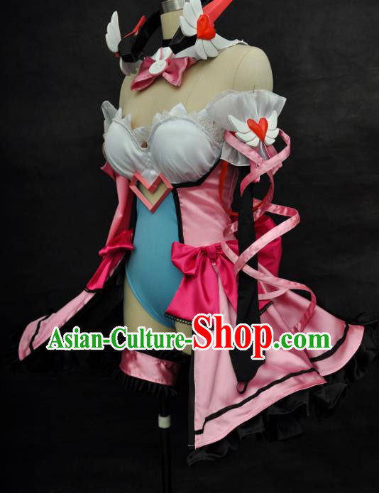 Top Cosplay Angel Pink Dress Overwatch Goddess Garment Costumes Traditional Game Role Fairy Sexy Clothing