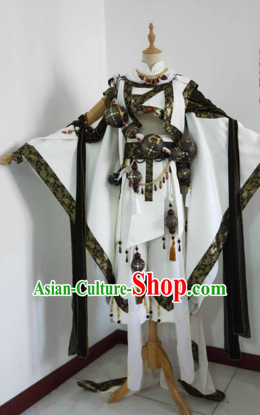 Chinese Puppet Show Monk Warrior Garment Costumes Ancient Chivalrous Knight Uniforms Traditional Cosplay Swordsman Clothing