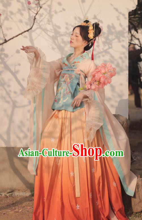 China Southern and Northern Dynasties Garment Costumes Traditional Court Beauty Historical Clothing Ancient Palace Princess Hanfu Dress Apparels