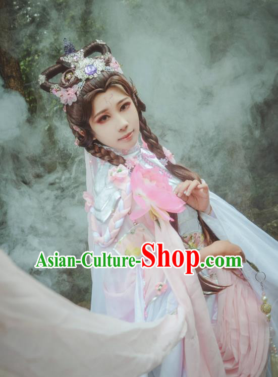 China Traditional Puppet Show Yu Qinghuan Garment Costumes Ancient Fairy Princess Clothing Cosplay Empress Dress Outfits