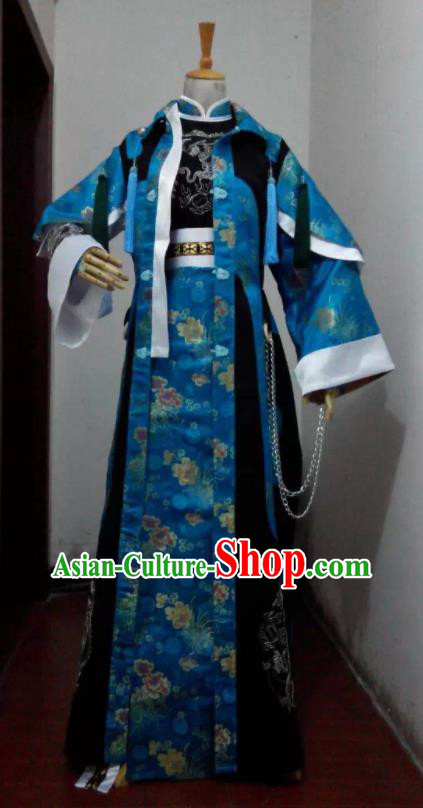 Chinese Puppet Show Taoist Priest Garment Costumes Ancient Young Childe Uniforms Traditional Cosplay Swordsman Clothing