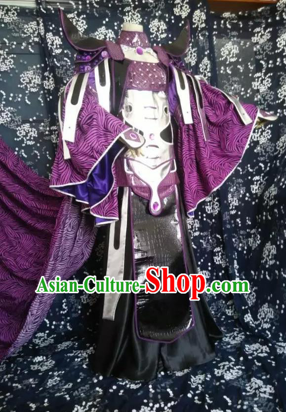 China Ancient Swordswoman Clothing Cosplay Queen Dress Outfits Traditional Puppet Show Female General Garment Costumes