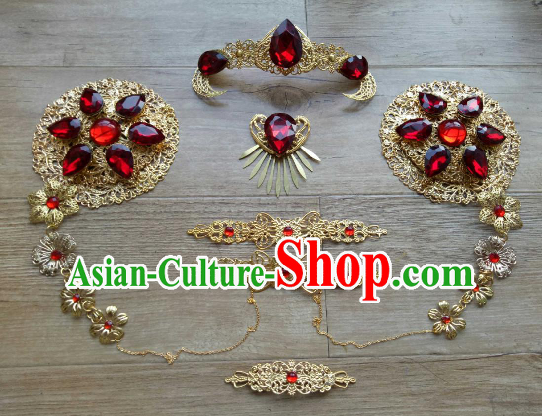 Chinese Ancient Female Swordsman Headpieces Traditional Puppet Show Hair Accessories Cosplay Young Lady Hairpins