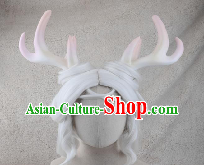 Chinese Ancient Goddess Wigs Headwear Traditional Honor of Kings Fairy Princess Hairpieces Cosplay Young Beauty Hair Accessories