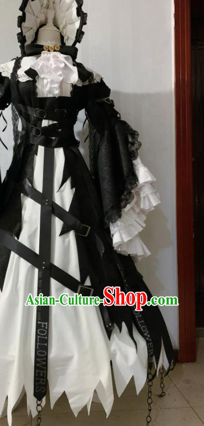 Custom Halloween Princess Garment Costume Cosplay Noble Lady Black Lace Dress Western Court Woman Clothing
