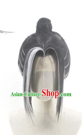 Handmade China Ancient Hanfu Young Knight Headdress Cosplay Swordsman Wigs Traditional Chivalrous Expert Hairpieces