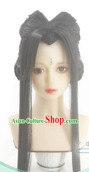 Chinese Traditional Jin Dynasty Princess Hairpieces Cosplay Goddess Hair Accessories Ancient Palace Beauty Wigs Headwear