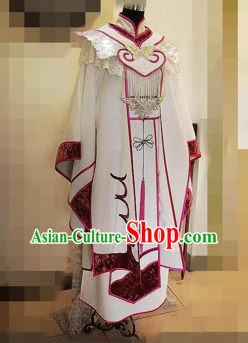 Custom China Cosplay Noble Childe White Outfits Puppet Show Warrior Clothing Ancient Swordsman King Garment Costumes