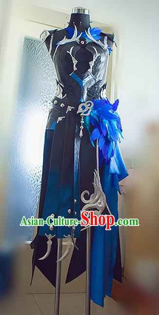 Top Chinese Cosplay Female General Garment Costumes Ancient Swordswoman Clothing Traditional Game Role Heroine Dress Apparels