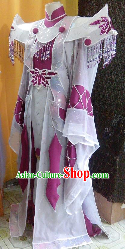 China Cosplay Swordsman Apparels Ancient Royal King Robe Clothing Traditional Puppet Show Emperor Rosy Garment Costumes