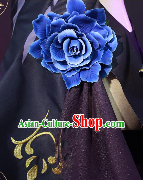 Custom Cartoon Young Lady Clothing Cosplay Angel Garment Costumes Female Warrior Black Dress