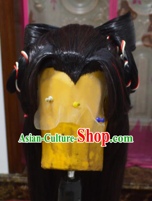 China Cosplay Heroine Hairpieces Ancient Young Lady Wigs Headdress Traditional Game Role Fairy Hair Accessories